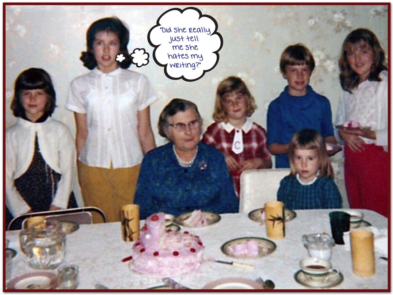 Cousin Connie at Janet's left w/her two little sisters and my Grandma O
