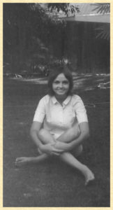 Sweet shy Mary in our backyard in the sixties