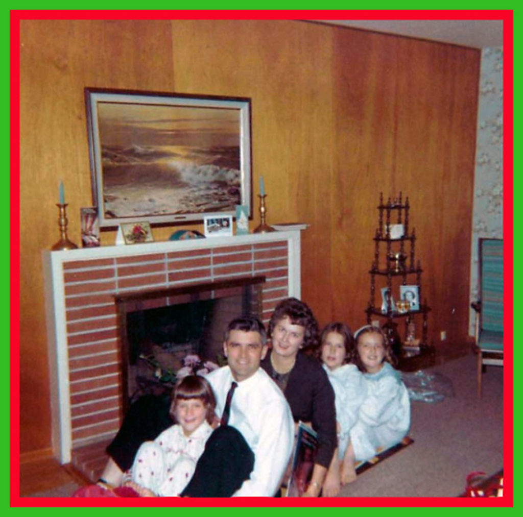 My family posed on our toboggan.