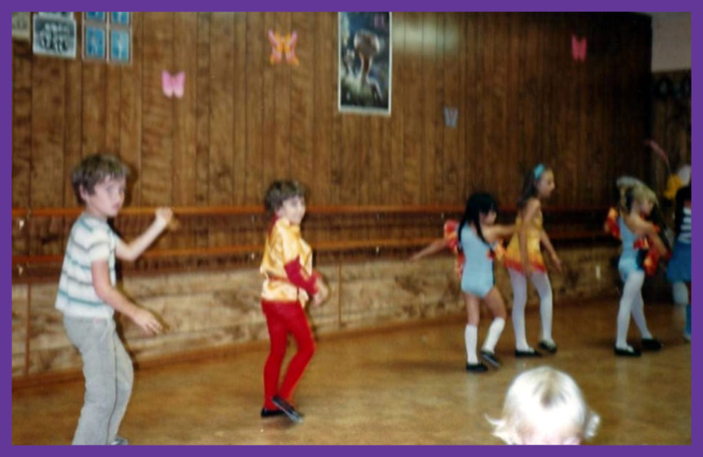 CD and Geo in ballet class (not their choice - but they made the best of it).