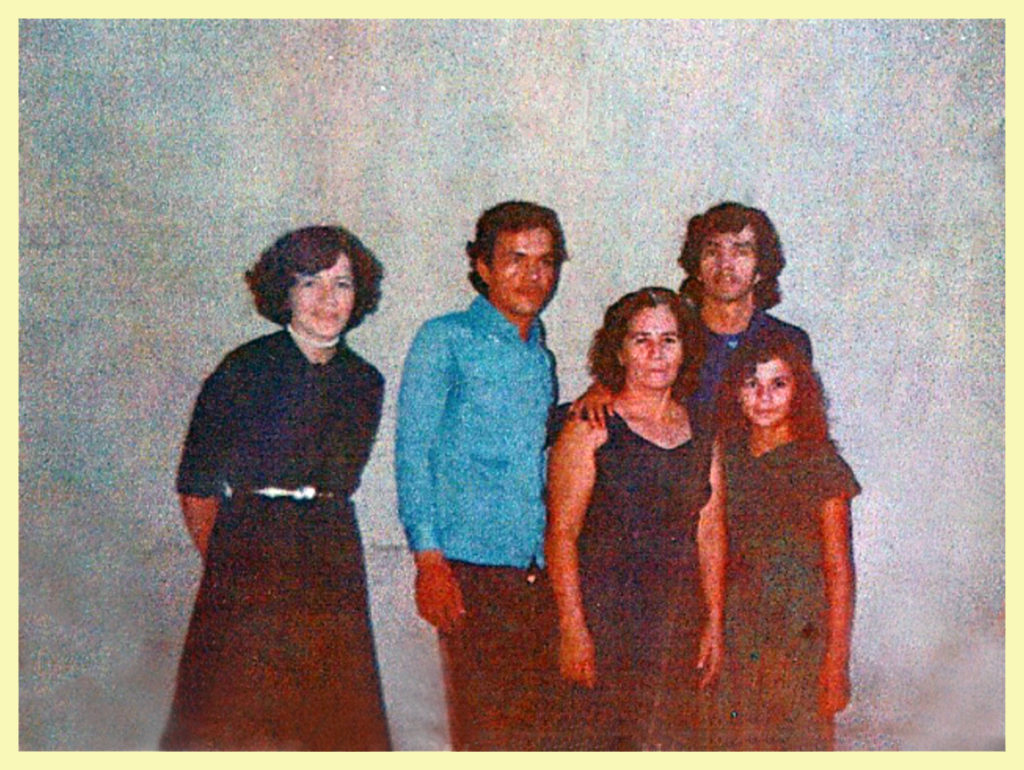 Young Yolanda, far left, with her two brothers and sisters