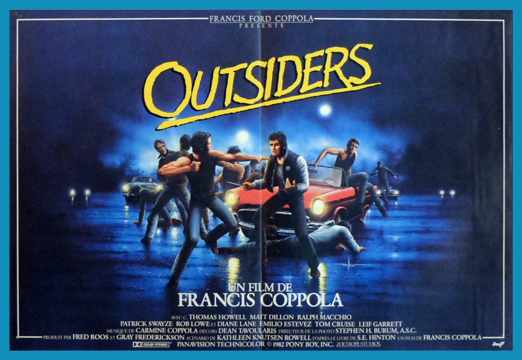 The French movie poster for the Outsiders clearly depicts tensions between the socs and the greasers.