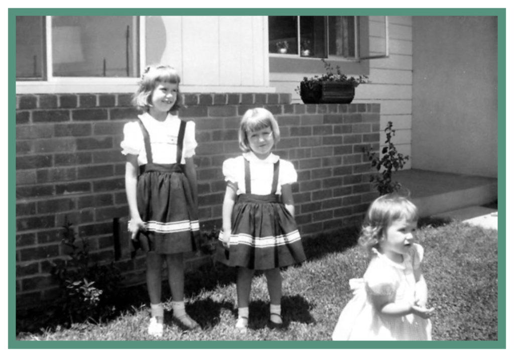 The three Knutsen sisters in August of 1957