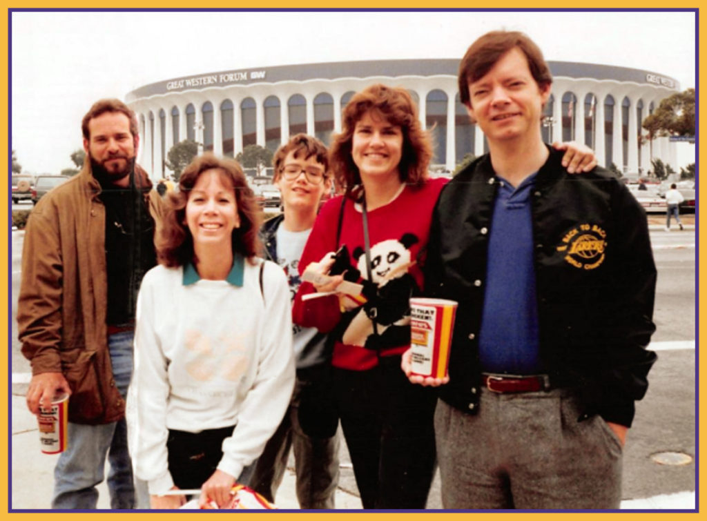 Jim McCann, Judith Russell, CD Rowell, me and John outside the Great Western Forum.