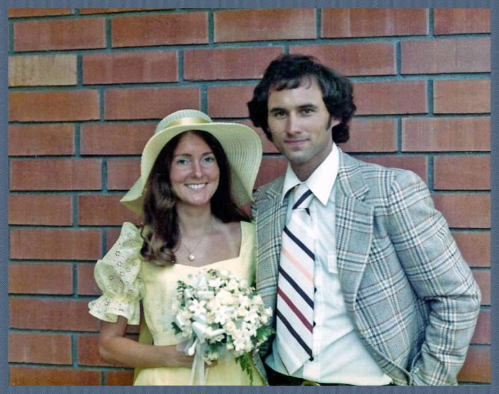 Mary (bridesmaid) and Jack at my wedding in 1975