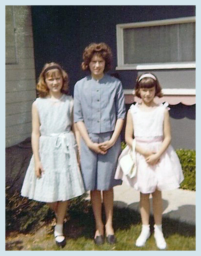 With my sisters, circa 1965