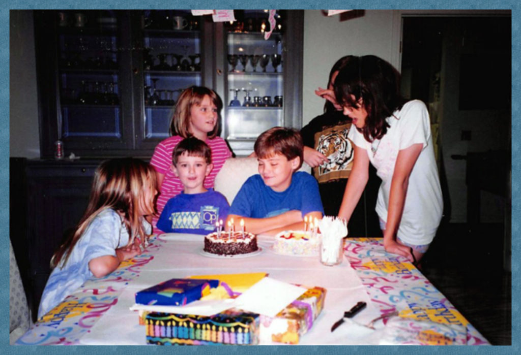 Alex with his cousins.