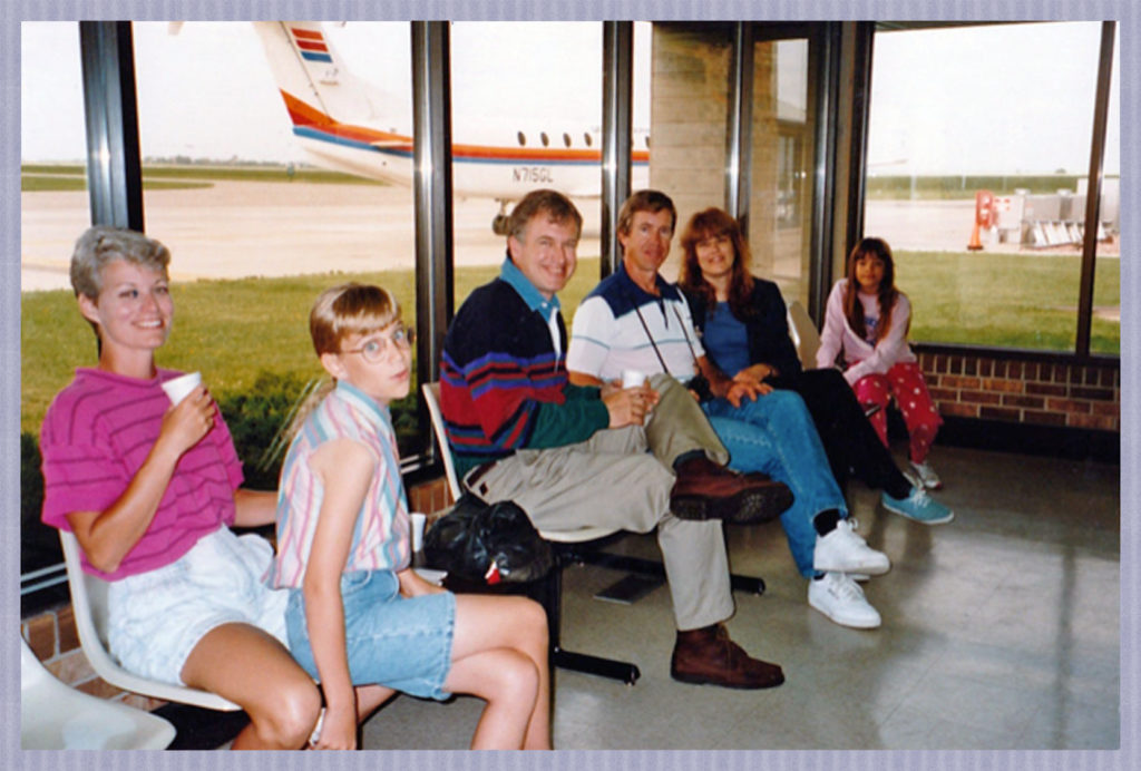 With my cousins at the tiny Spencer Iowa Airport