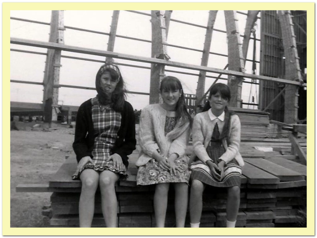 With sisters during construction of Hope Lutheran in 1966.