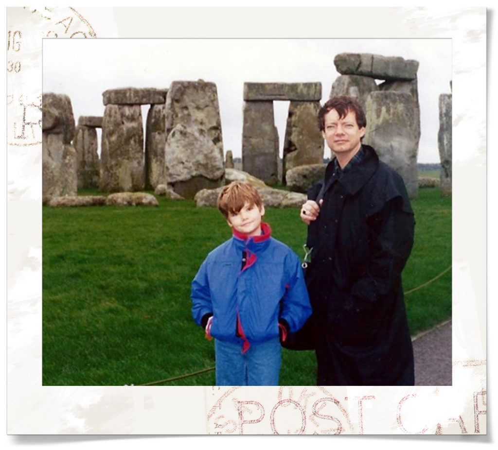 John and Alex at Stonehenge when you could still get close to it