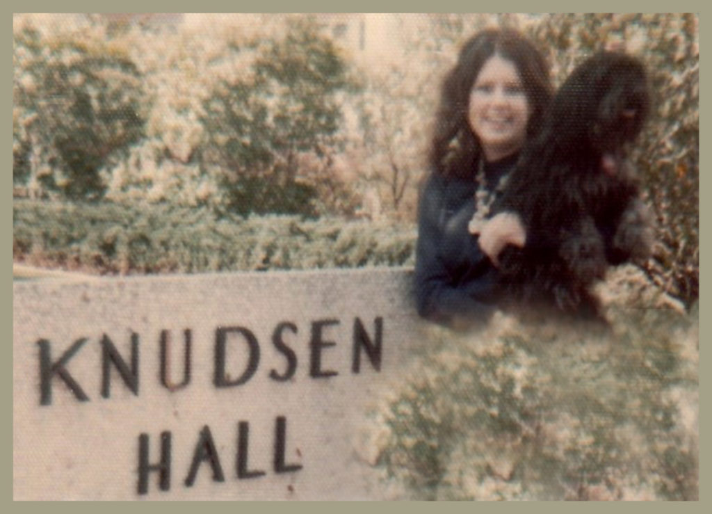 In front of Knudsen Hall, UCLA (our name was spelled with a T not a D)