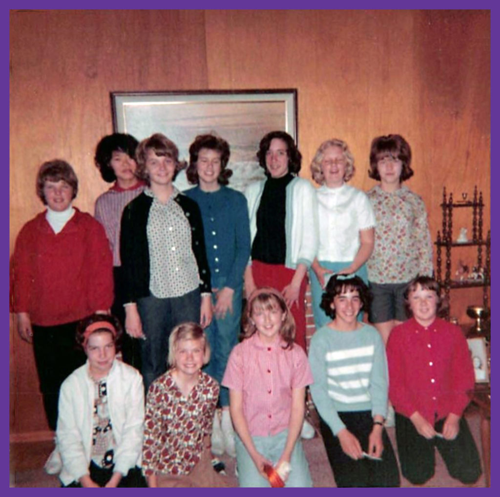 Top row from right to left Natalie Nilsen, Susan Tanaka, Donna Duncan, Moi, Loretta Dirks, Julie Farnham, Sandy Walker