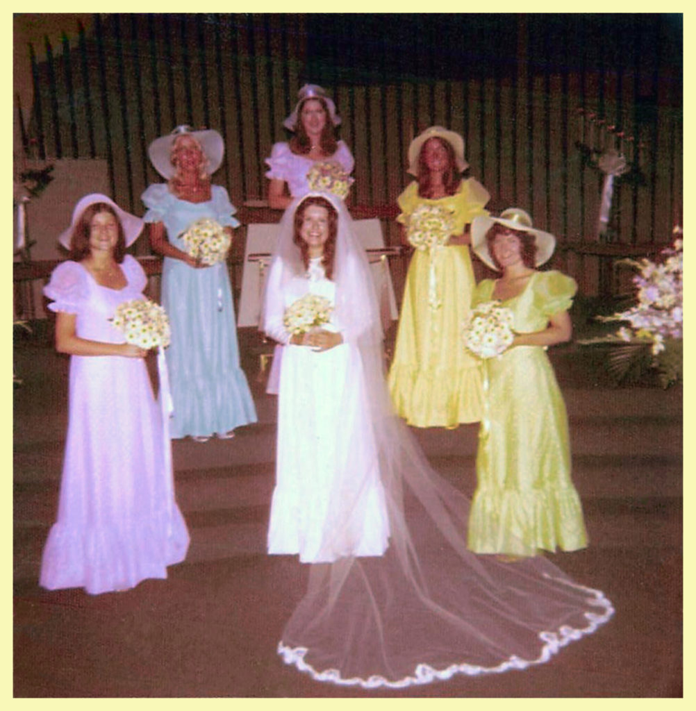 Gail is part of the bridal party (in lime green) - I'm still apologizing about the dresses!