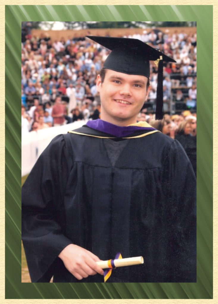 A at his college graduation